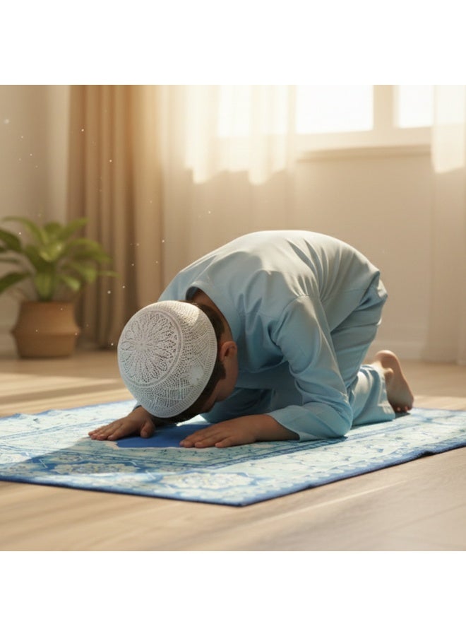 epicarma 4-in-1 Kids Prayer Mat Set with Resettable 5-Digit LCD Electronic Finger Tally Counter, Islamic Zikr Camera & Tasbih Prayer Beads – Prayer Mat for Kids Learning the Salah, 60×100cm - Image 2